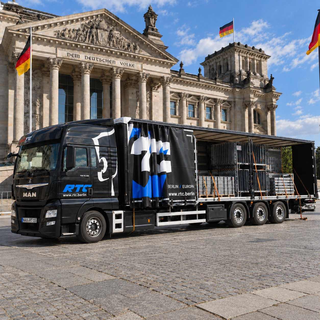 Ciężarówka RTC przed Reichstagiem